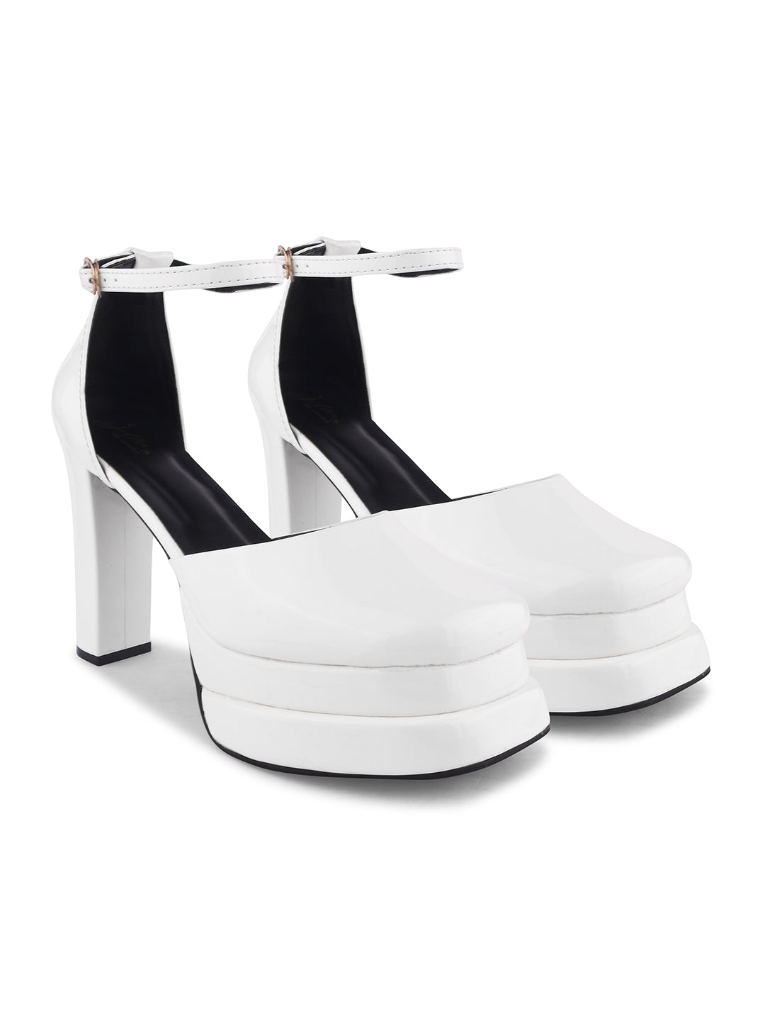 Jm Looks open-toe heels with sparkling straps and matching heel
White