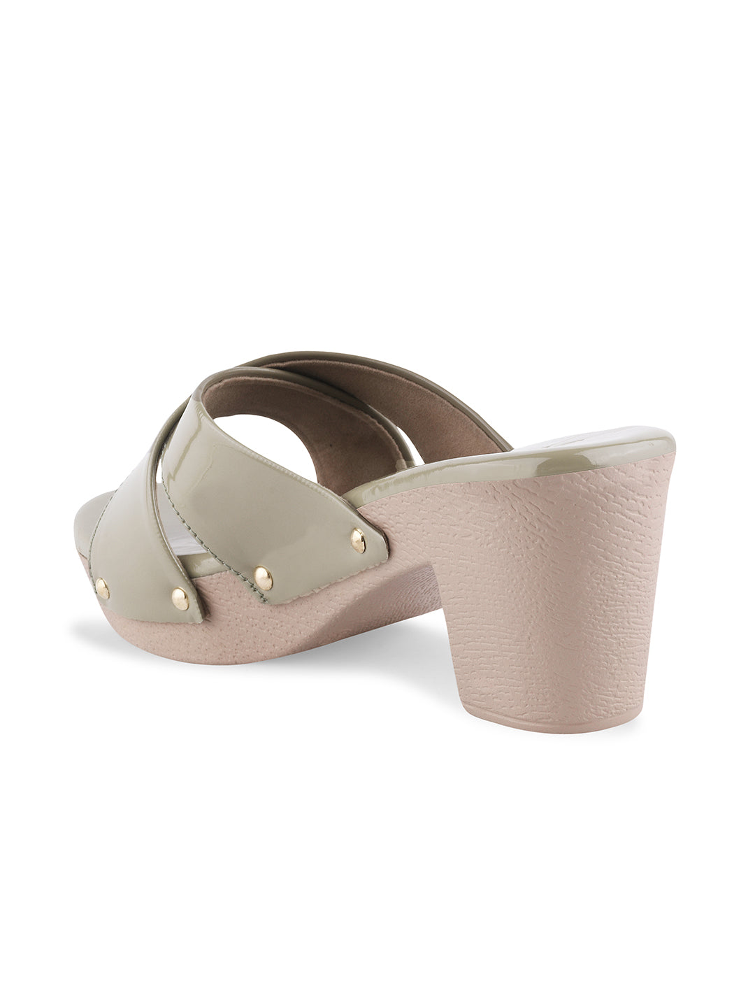 Jm Looks criss-cross block heel sandals with a comfortable sole
Green