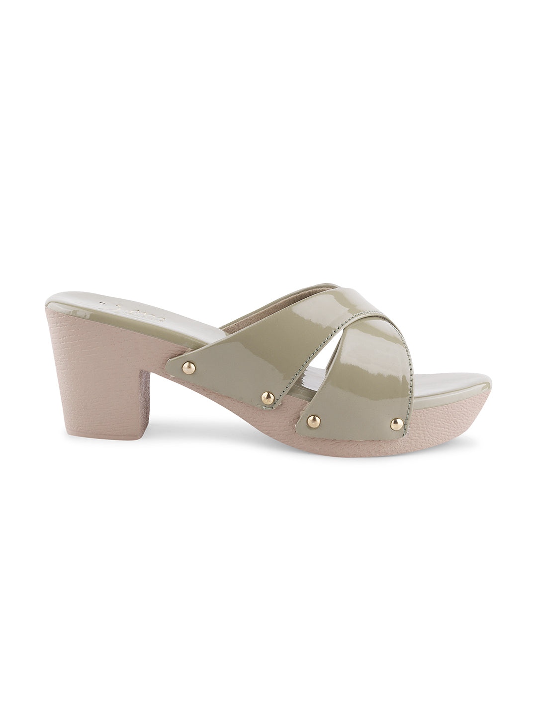 Jm Looks criss-cross block heel sandals with a comfortable sole
Green