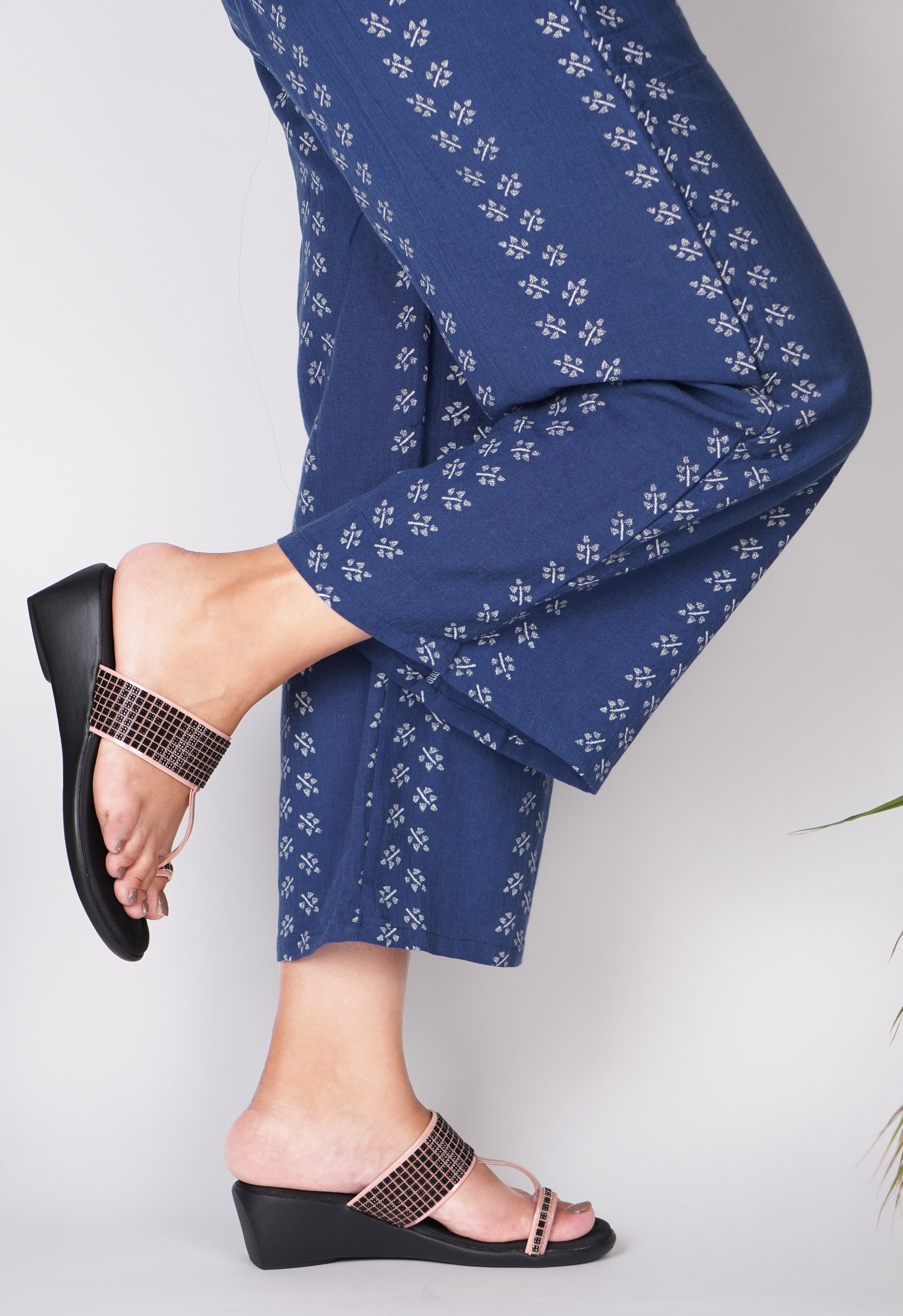 Women's Embellished Toe-Ring Wedges Sandals for Women & Girls  Peach