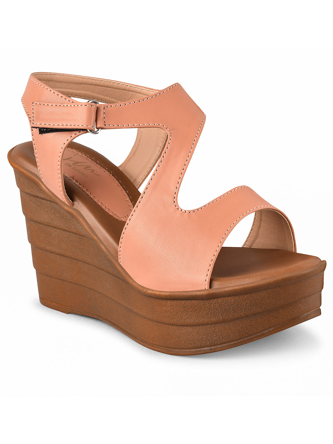 Stylised Toe Platform Heels Sandals for Women and Girls Peach