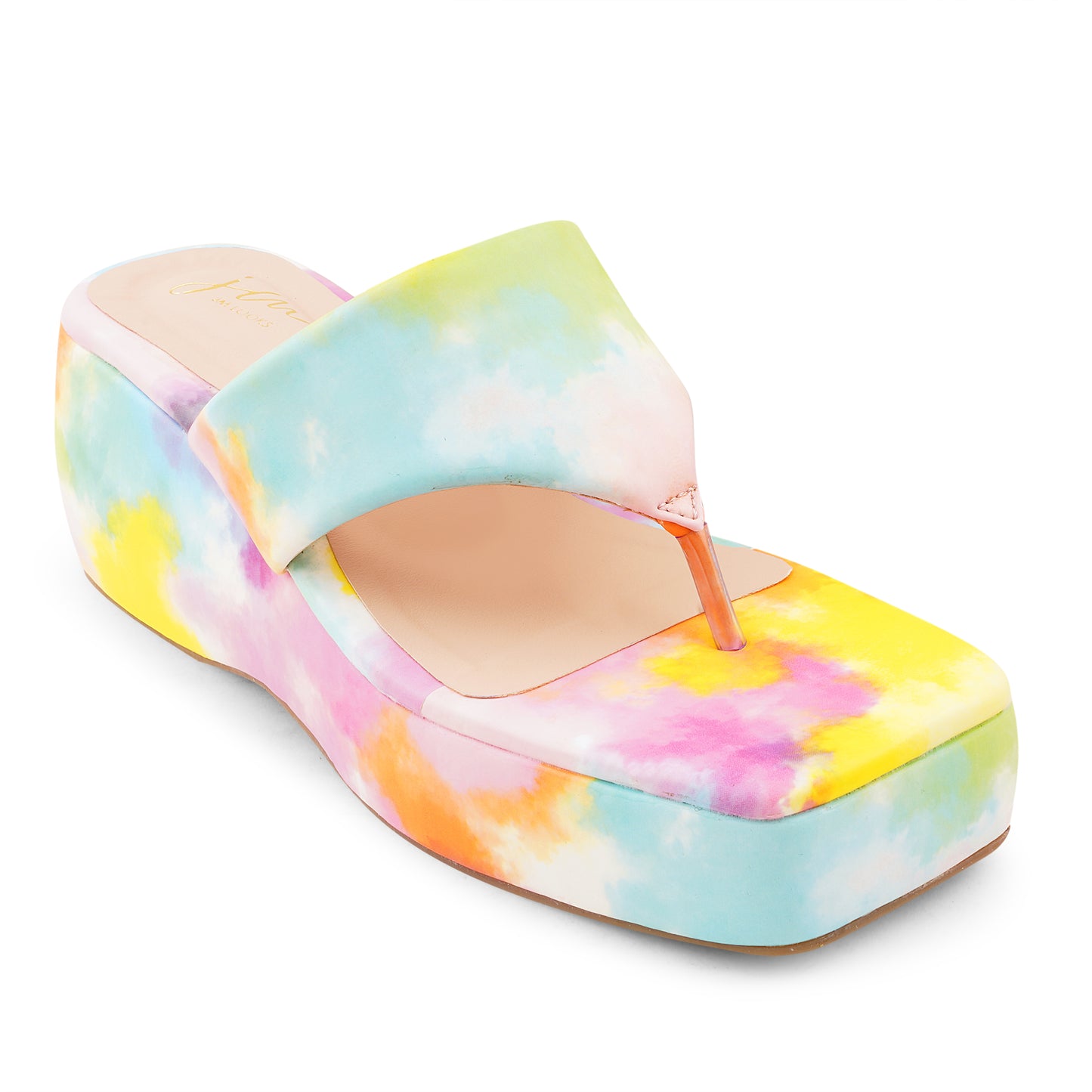 Buy Online Platform Heel Thong Strap Wedges Sandals for Women and Girls Multi