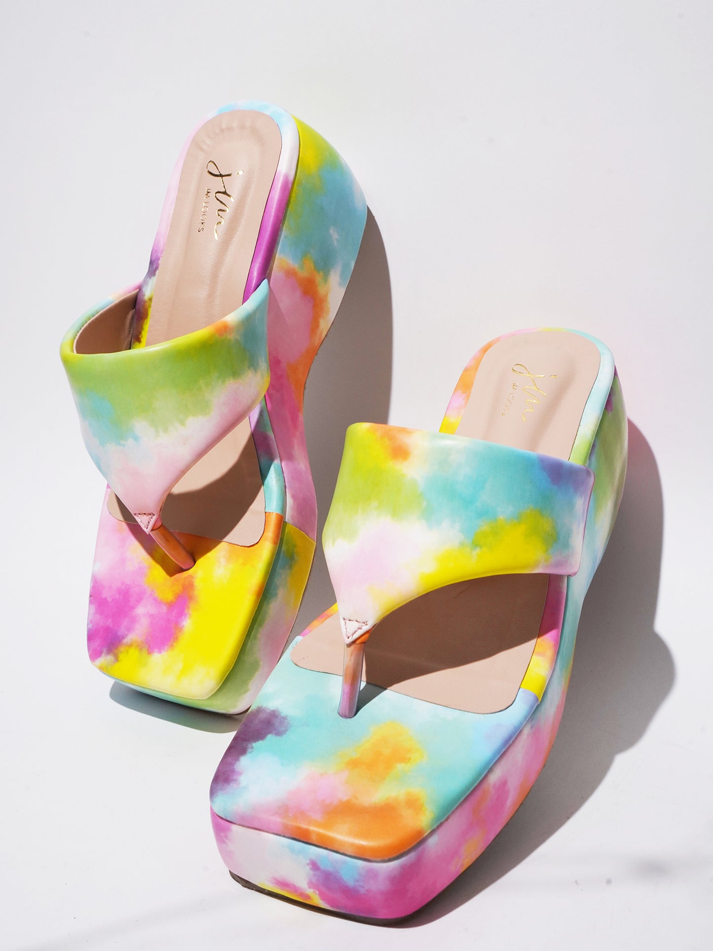 Buy Online Platform Heel Thong Strap Wedges Sandals for Women and Girls Multi