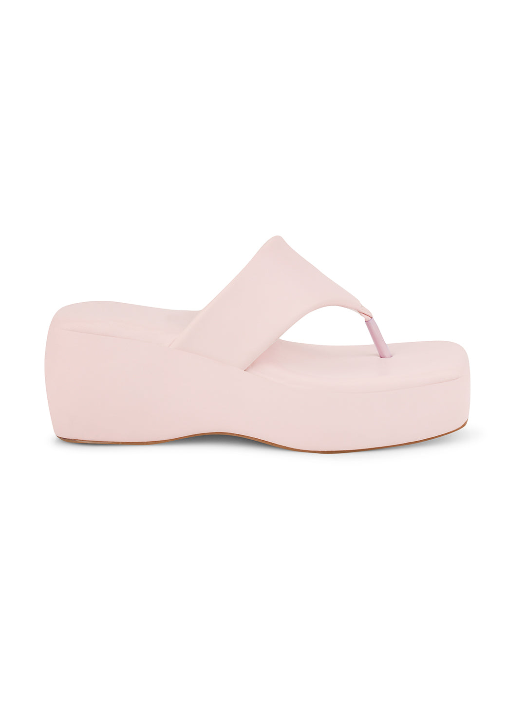 Buy Online Platform Heel Thong Strap Wedges Sandals for Women and Girls Pink