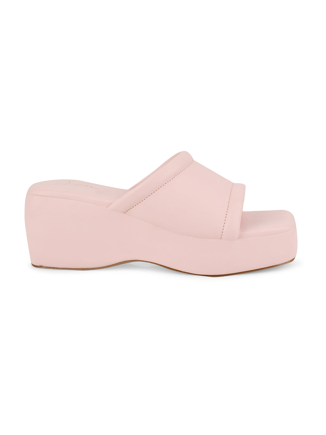 JM LOOKS Slip-On Open-Toe Wedge Sandals for Women & Girls Pink