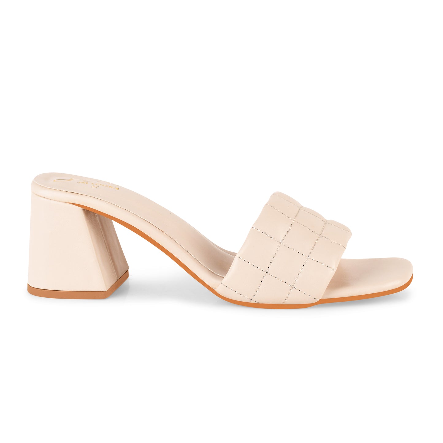 Open-Toe Chunky Heels Sandals for Women and Girls at JM LOOKS Cream