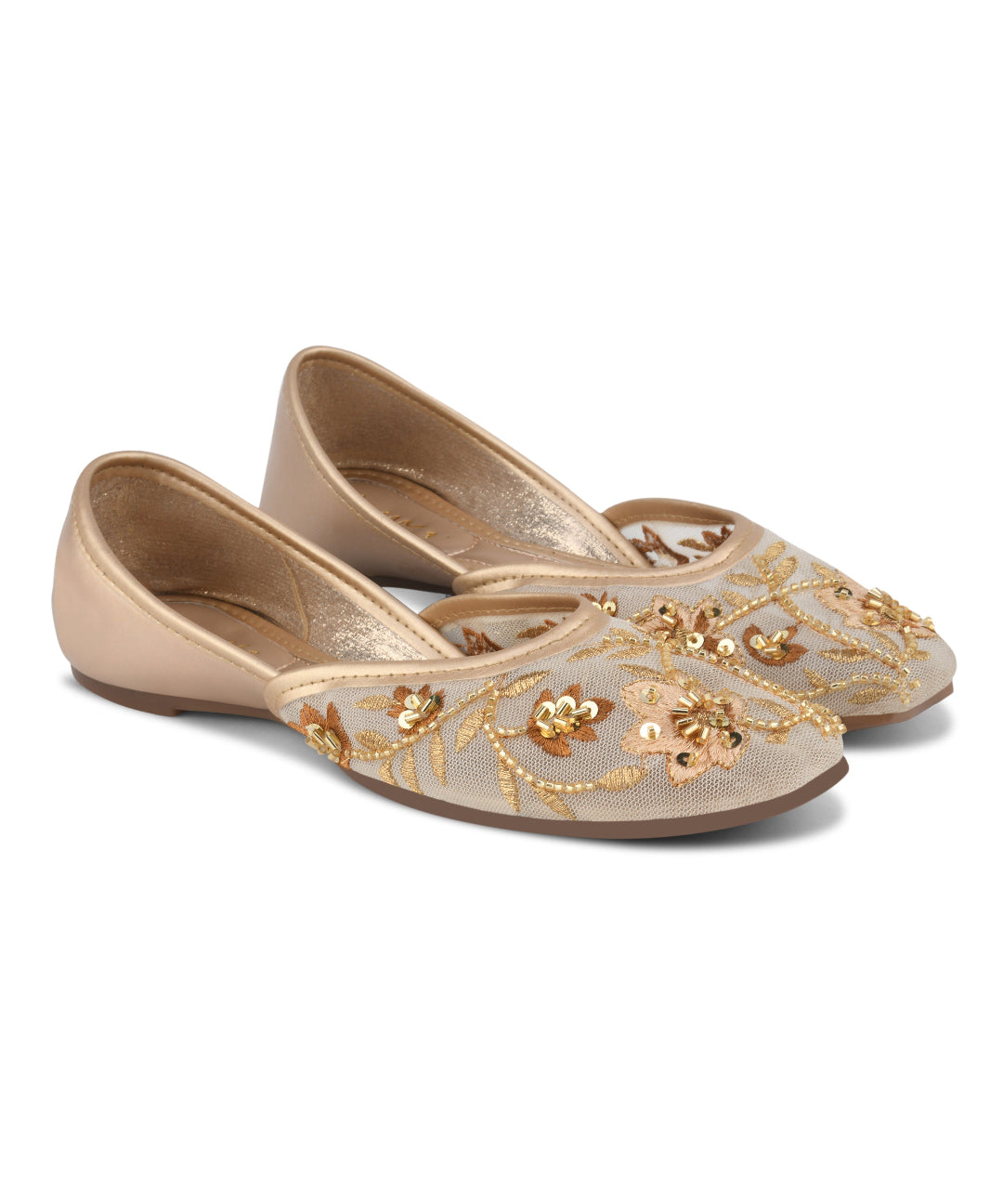 Gold embroidery jutti for women