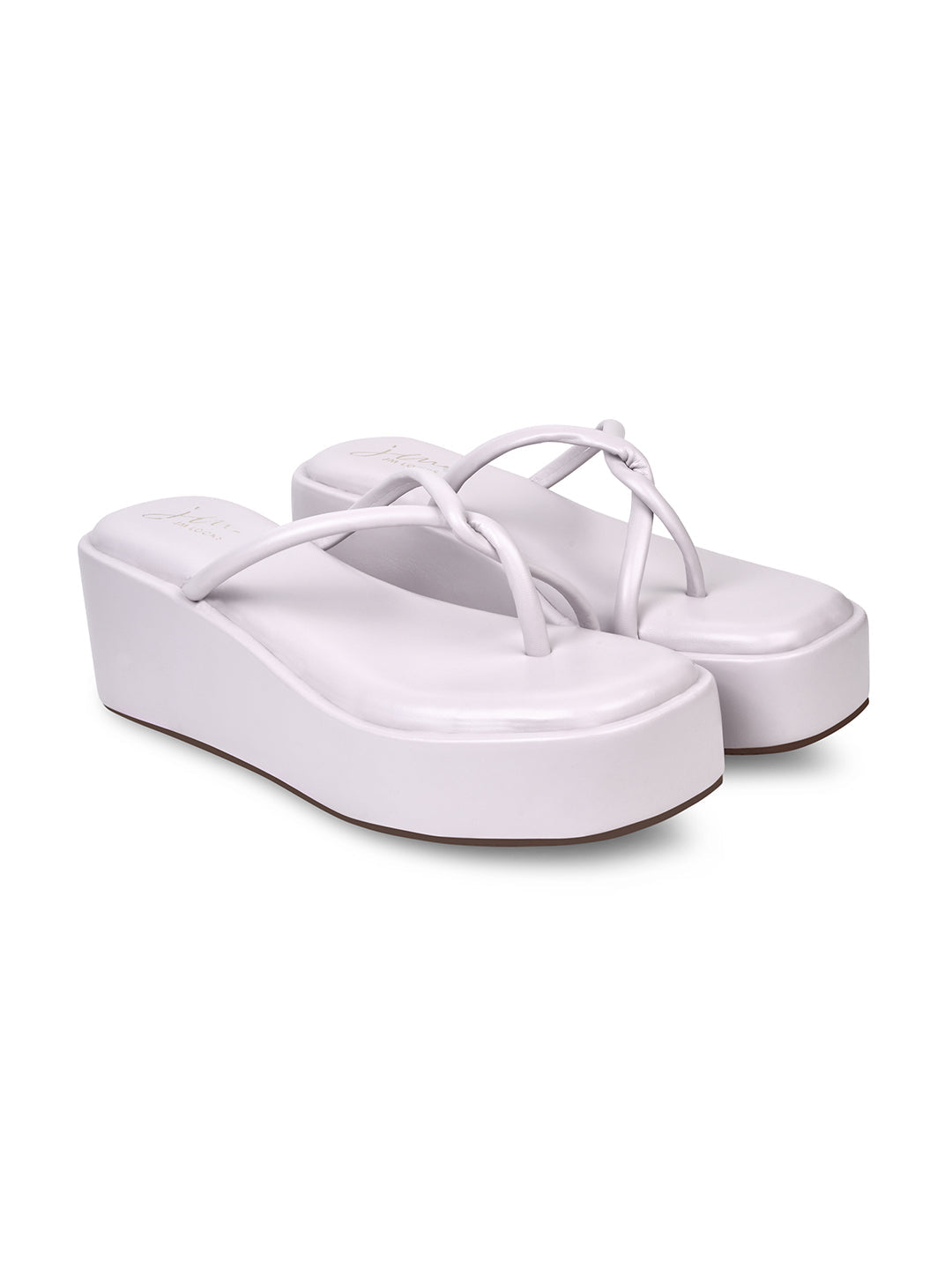 Jm Looks platform thong sandals with a wide sole and thin straps
Purple