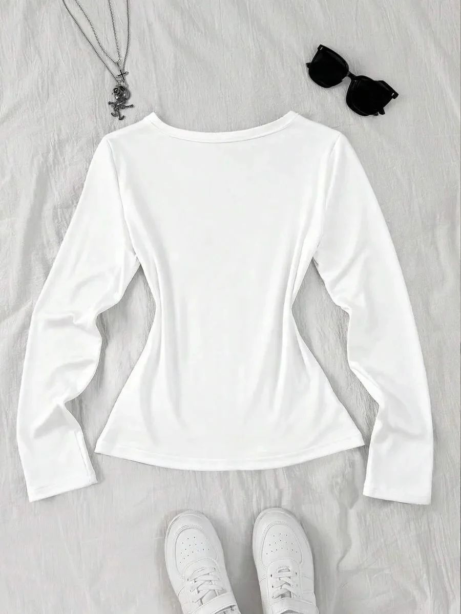 White Long Sleeve Vintage Graphic Tee