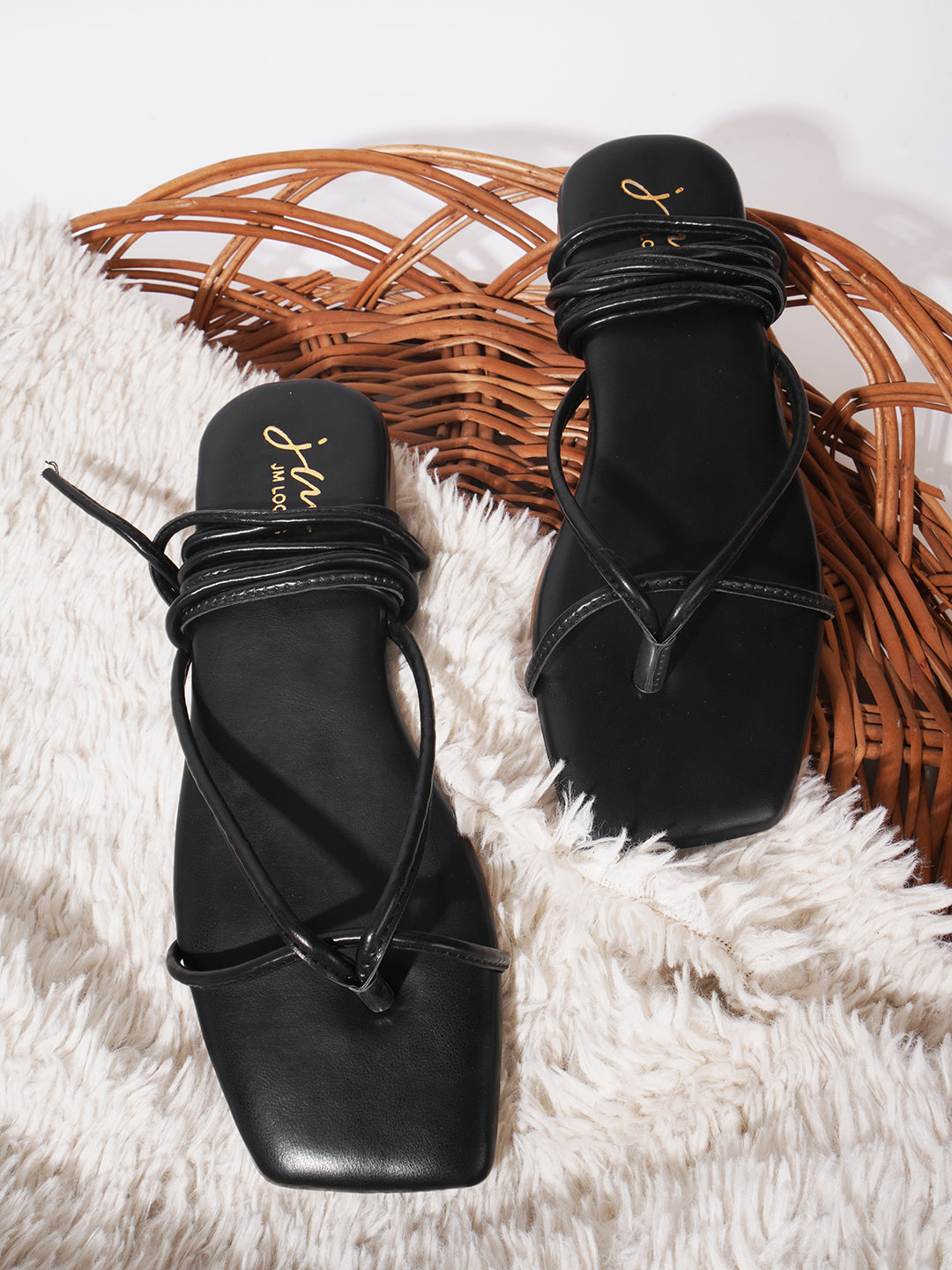 Strappy High-Top Lace-Up Gladiator Sandals for Women & Girls Black