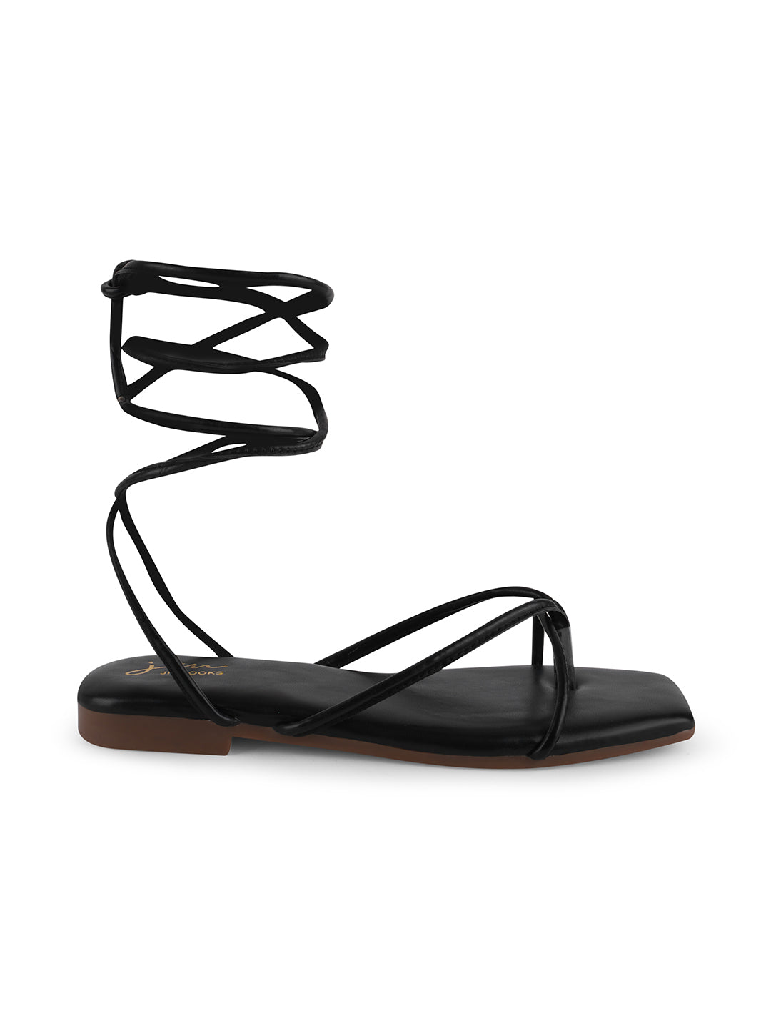 Strappy High-Top Lace-Up Gladiator Sandals for Women & Girls Black