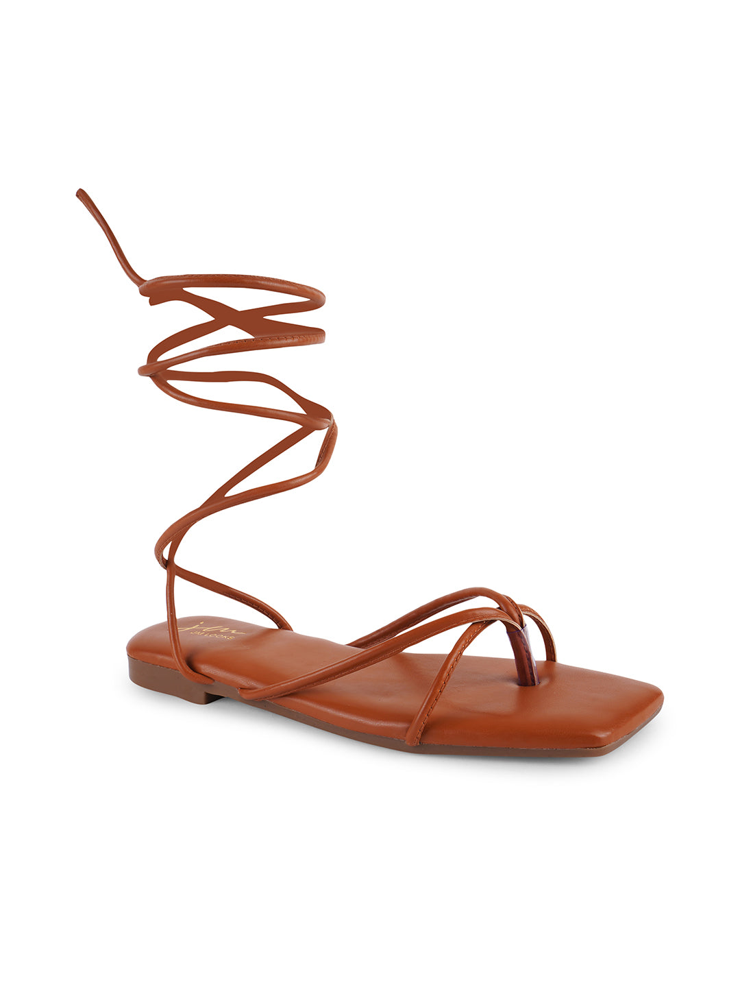 Strappy High-Top Lace-Up Gladiator Sandals for Women & Girls Tan