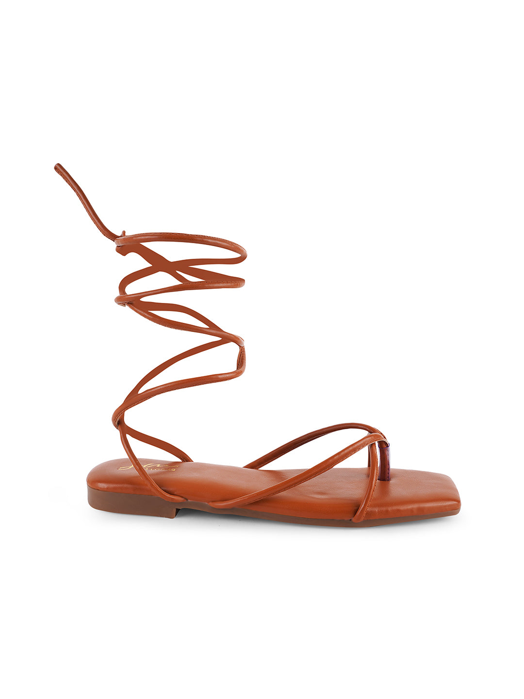 Strappy High-Top Lace-Up Gladiator Sandals for Women & Girls Tan