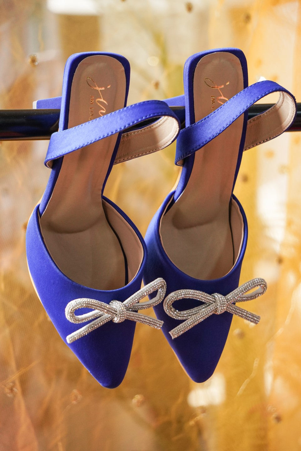 Women's Kitten Heel Sandals with Bow Applique for Women & Girls Navy