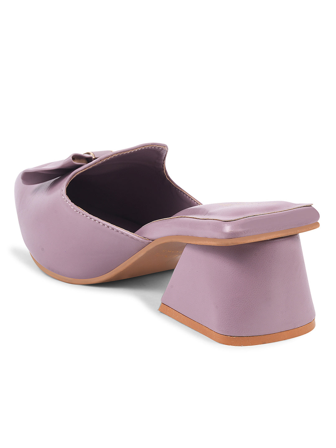 JM Looks women's pointed-toe mules with a decorative bow and a block heel
Lavender