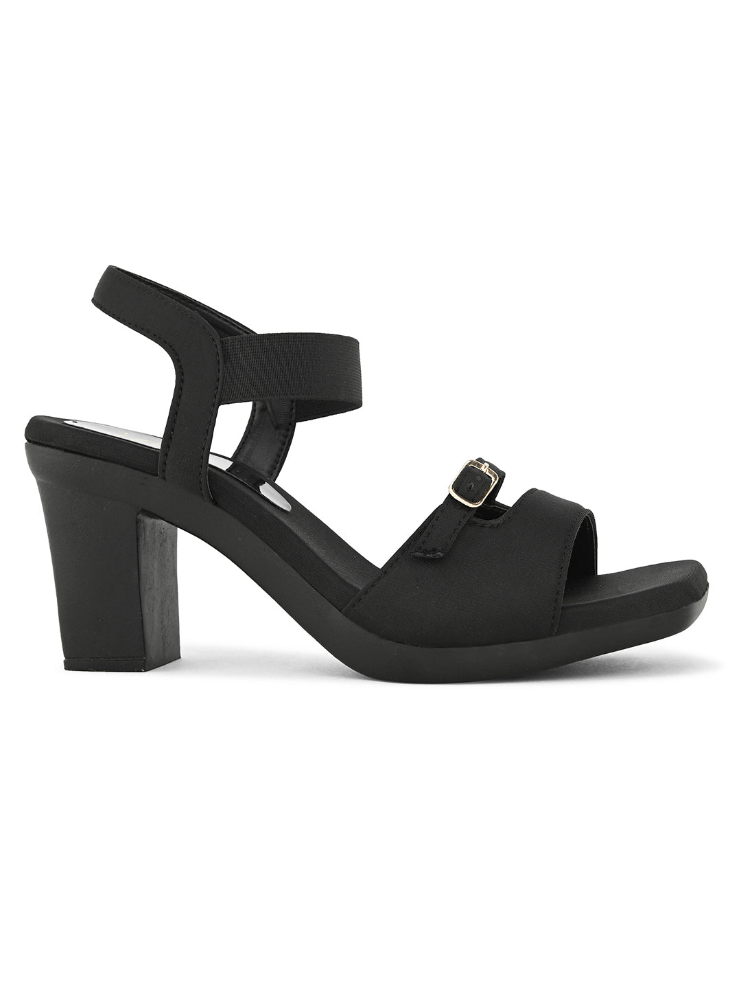 JM LOOKS | Casual Block Heel With Ankle Strap Sandals for Women Black