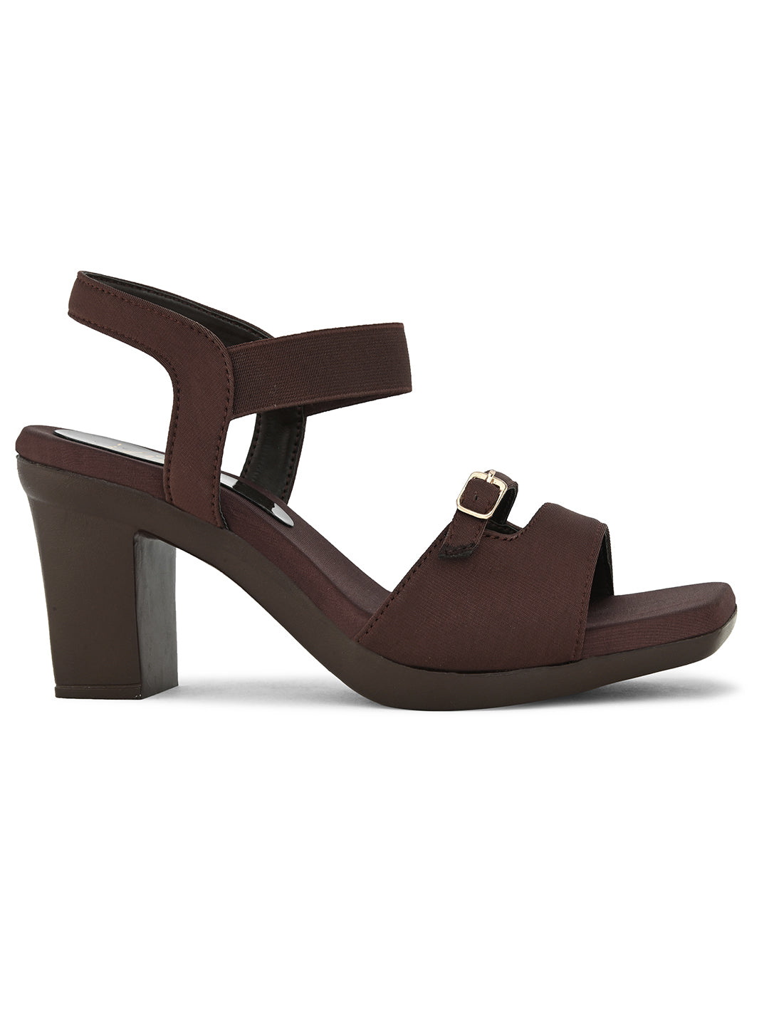JM LOOKS | Casual Block Heel With Ankle Strap Sandals for Women Brown