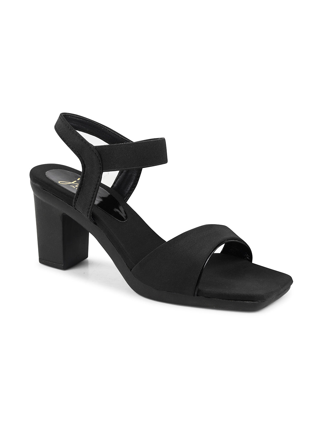 JM LOOKS Low Block Chunky Heels Sandals - Trendy & Comfortable Black