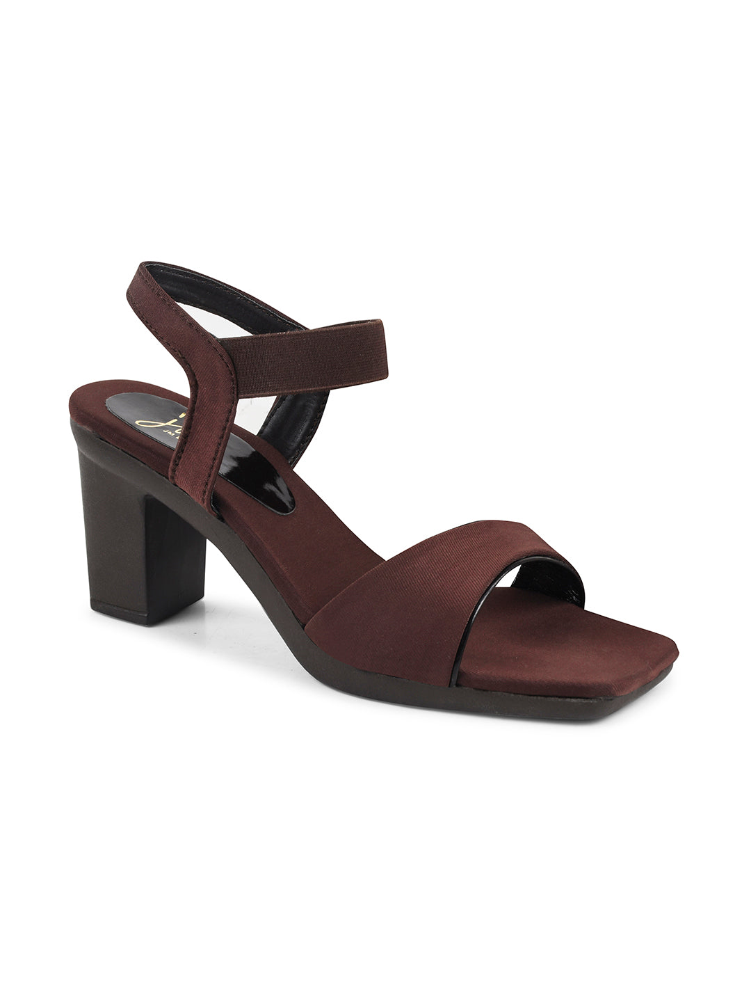 JM LOOKS Low Block Chunky Heels Sandals - Trendy & Comfortable Brown