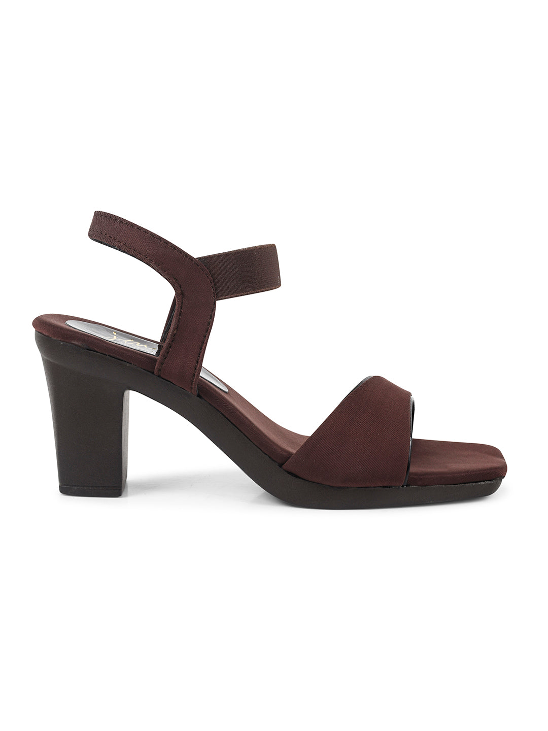 JM LOOKS Low Block Chunky Heels Sandals - Trendy & Comfortable Brown