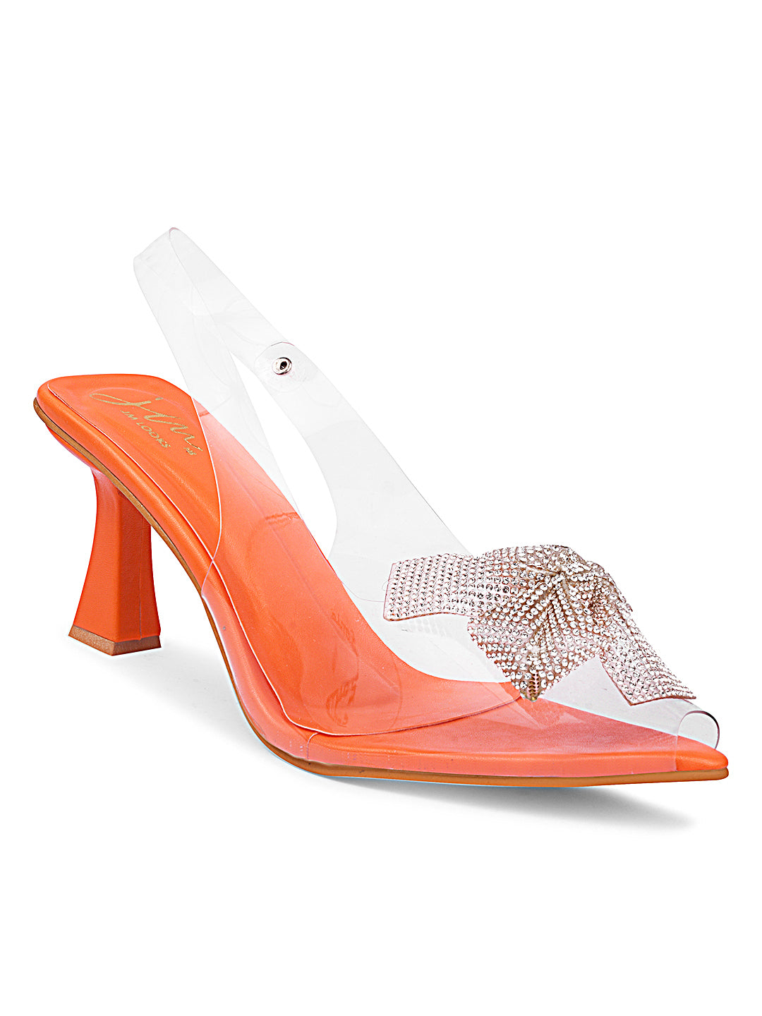 Transparent Bow Heels for Women and Girls | Shop Now at JM LOOKS Orange