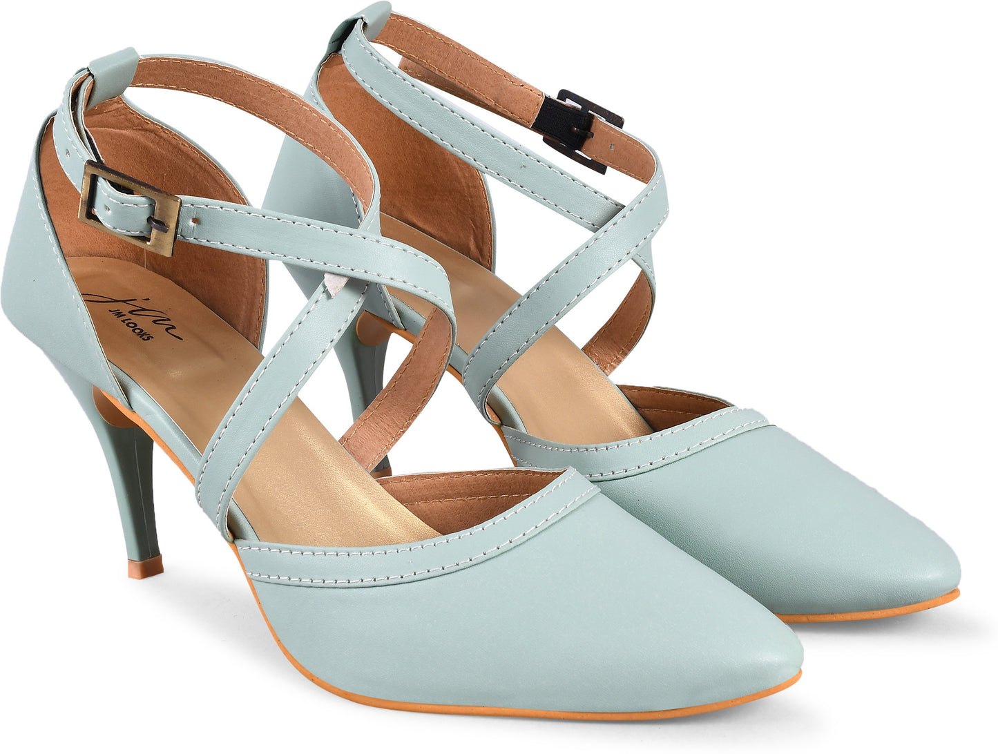 Stiletto Heeled Sandals: Buckle Closure for Women & Girls Sea Green