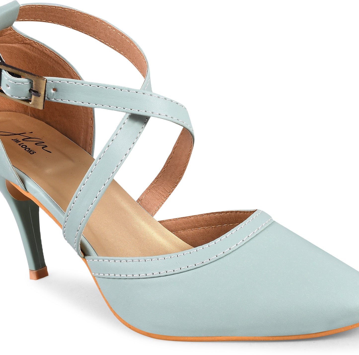 Stiletto Heeled Sandals: Buckle Closure for Women & Girls Sea Green