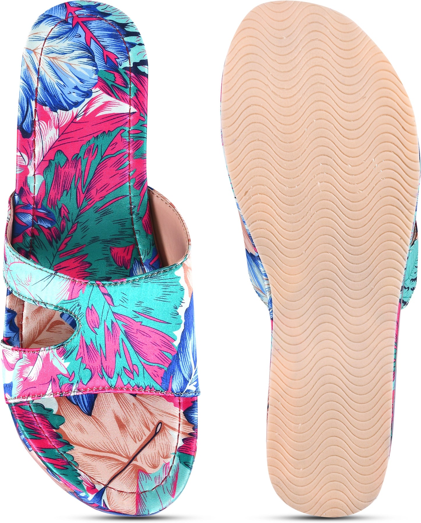 Buy Online Floral Print Slip-On Wedges for Women and Girls | JM LOOKS Blue