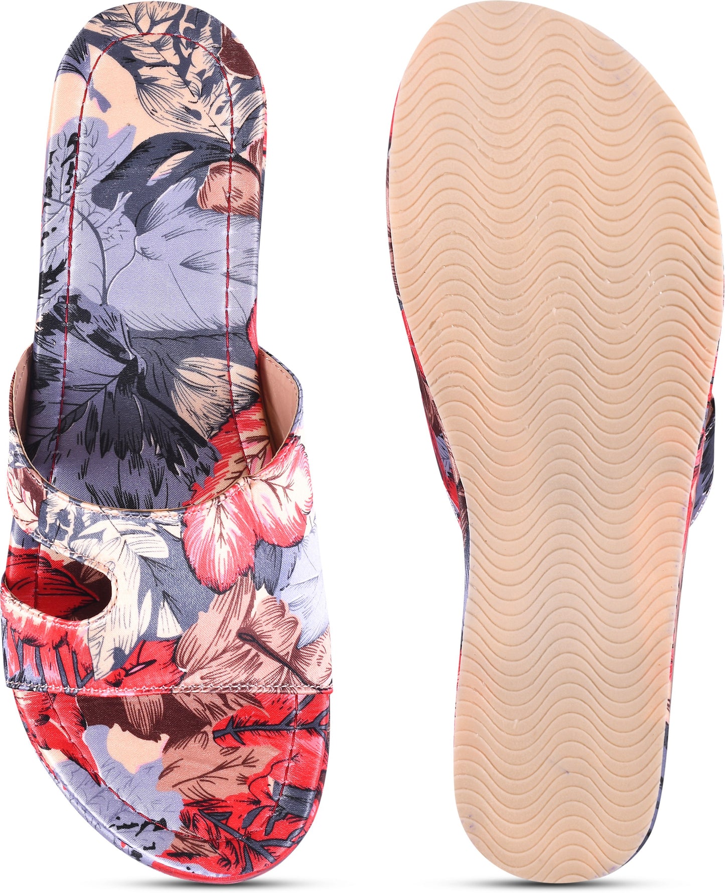 Buy Online Floral Print Slip-On Wedges for Women and Girls | JM LOOKS Red