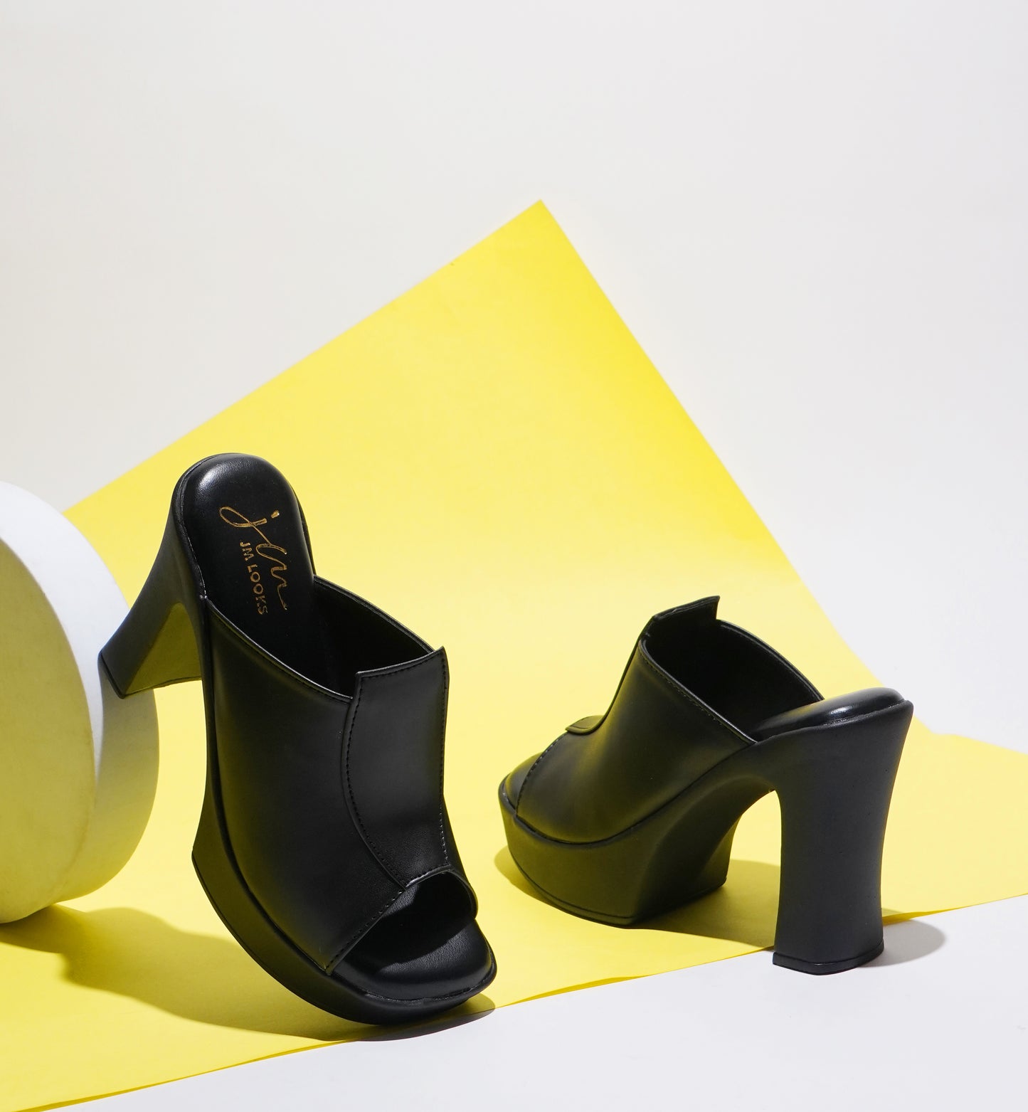 Women's & Girls' Open-Toe Chunky Heeled Sandals at JM LOOKS Black