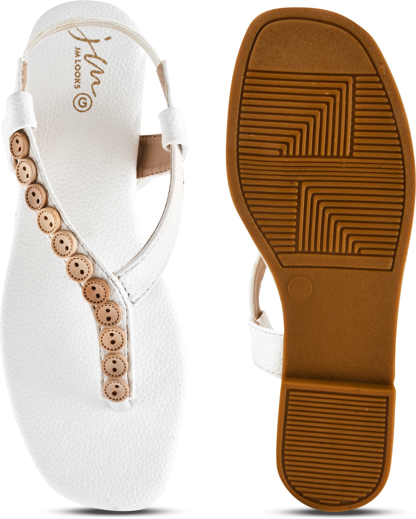 Shop Online Flats Sandals for Women and Girls at JM LOOKS White