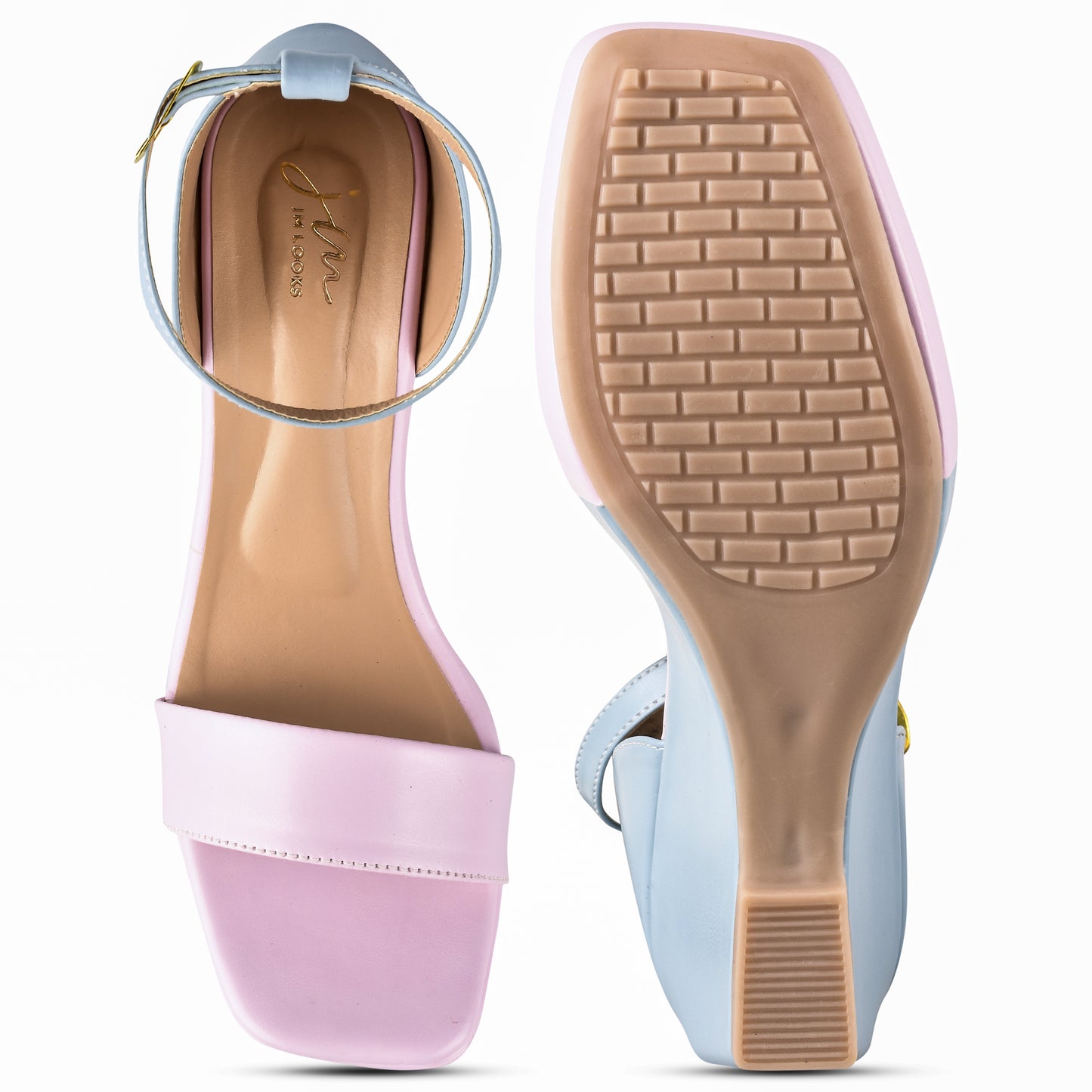 Buy Online Open-Toe Heeled Sandals with Ankle-Strap | Women & Girls Multicolor