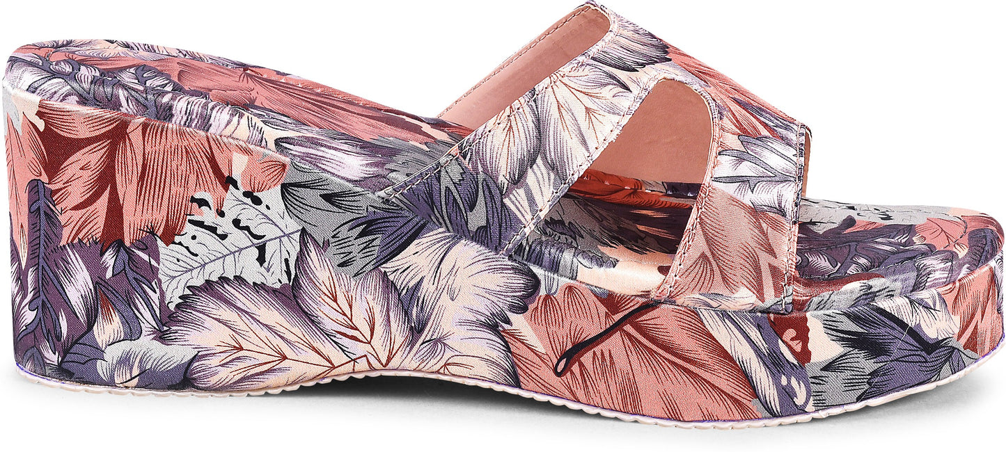 Buy Online Floral Print Slip-On Wedges for Women and Girls | JM LOOKS Grey