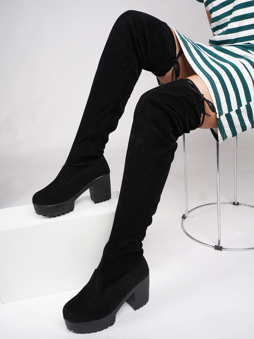 JM LOOKS High-Top Above Knee Length High Heeled Boots | Shop Now Black