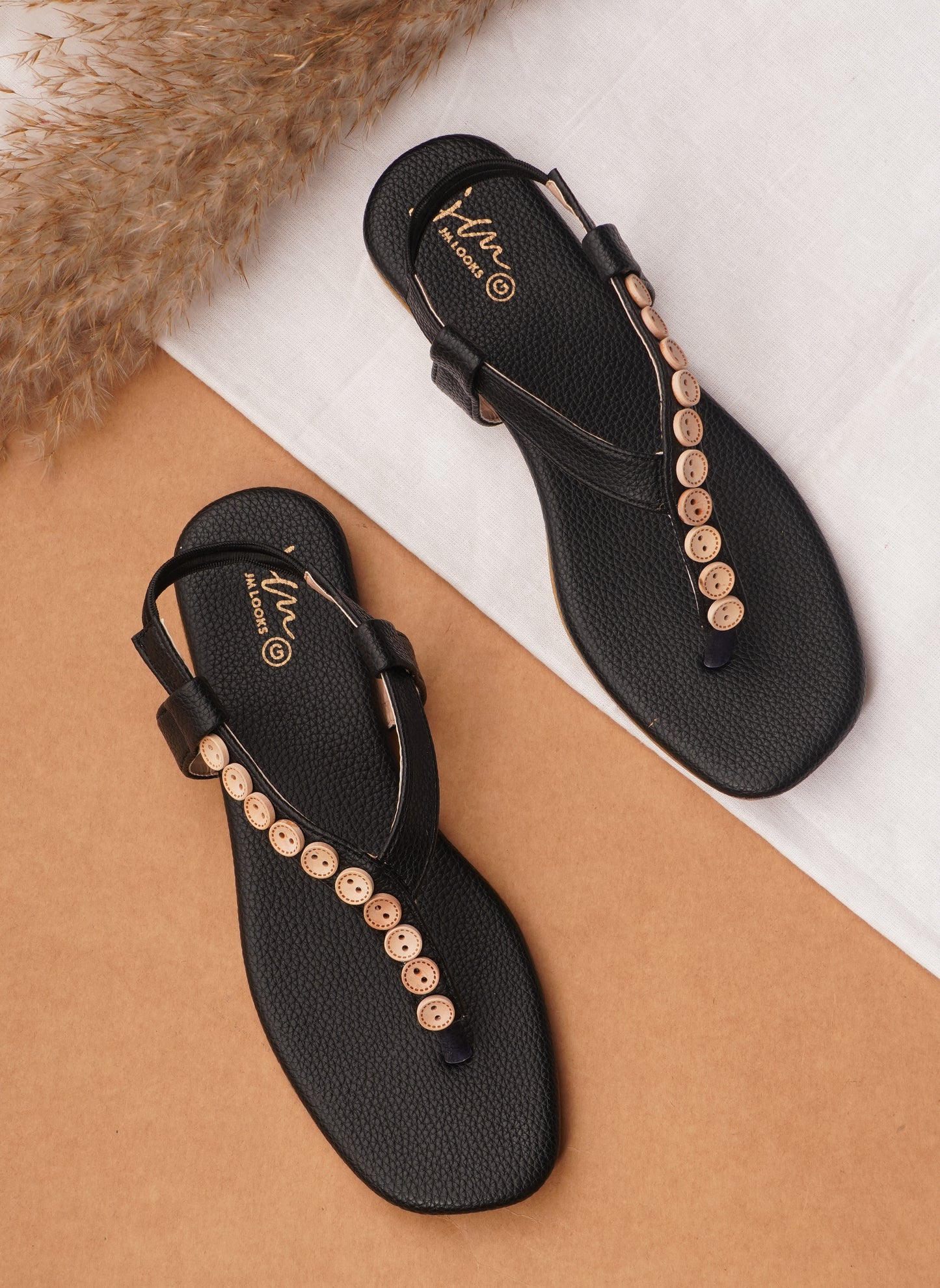 Shop Online Flats Sandals for Women and Girls at JM LOOKS Black