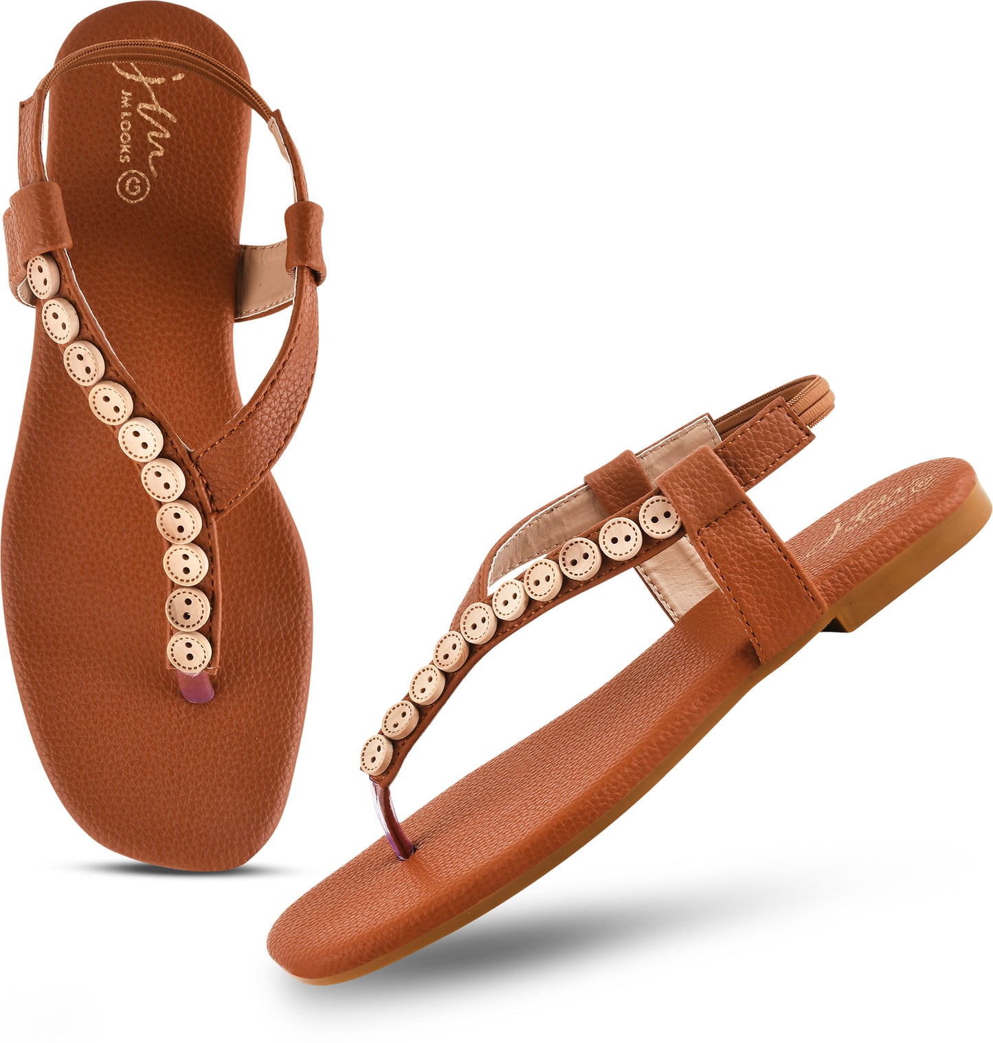 Shop Online Flats Sandals for Women and Girls at JM LOOKS Tan