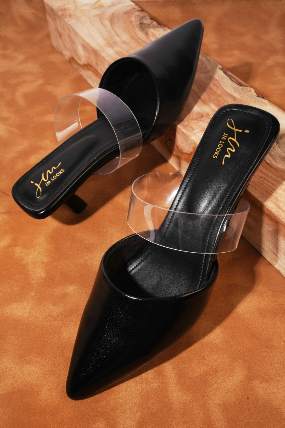 JM LOOKS | Pencil Black Heel Sandals for Women and Girls | Shop Now Black