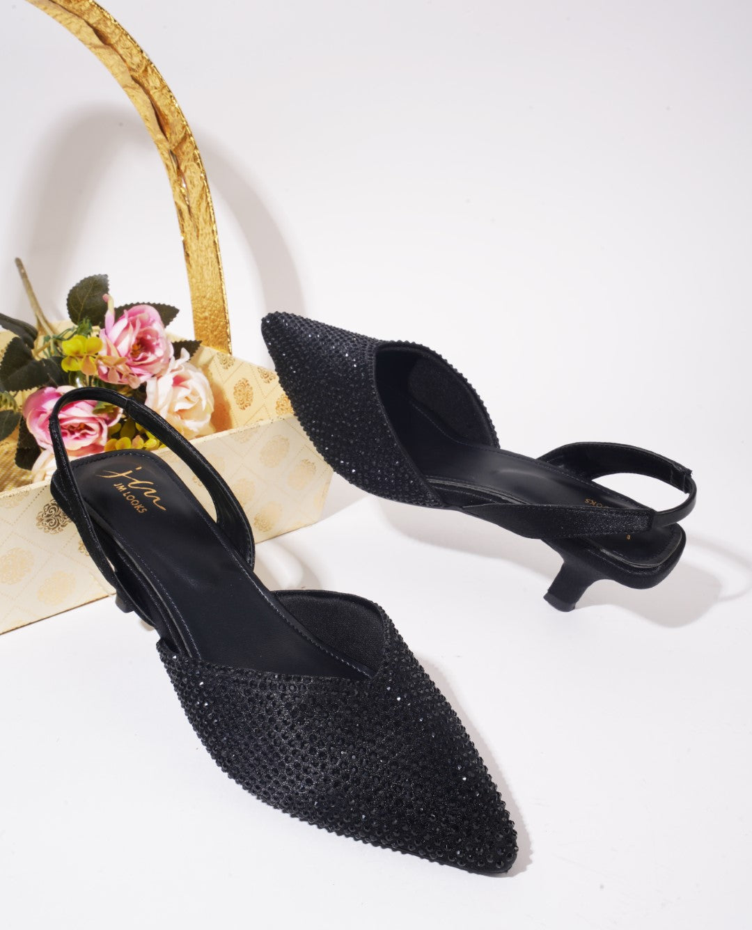 Black Pointed Shoes For Girls SHOETOPIA Pointed Toe Flat Black