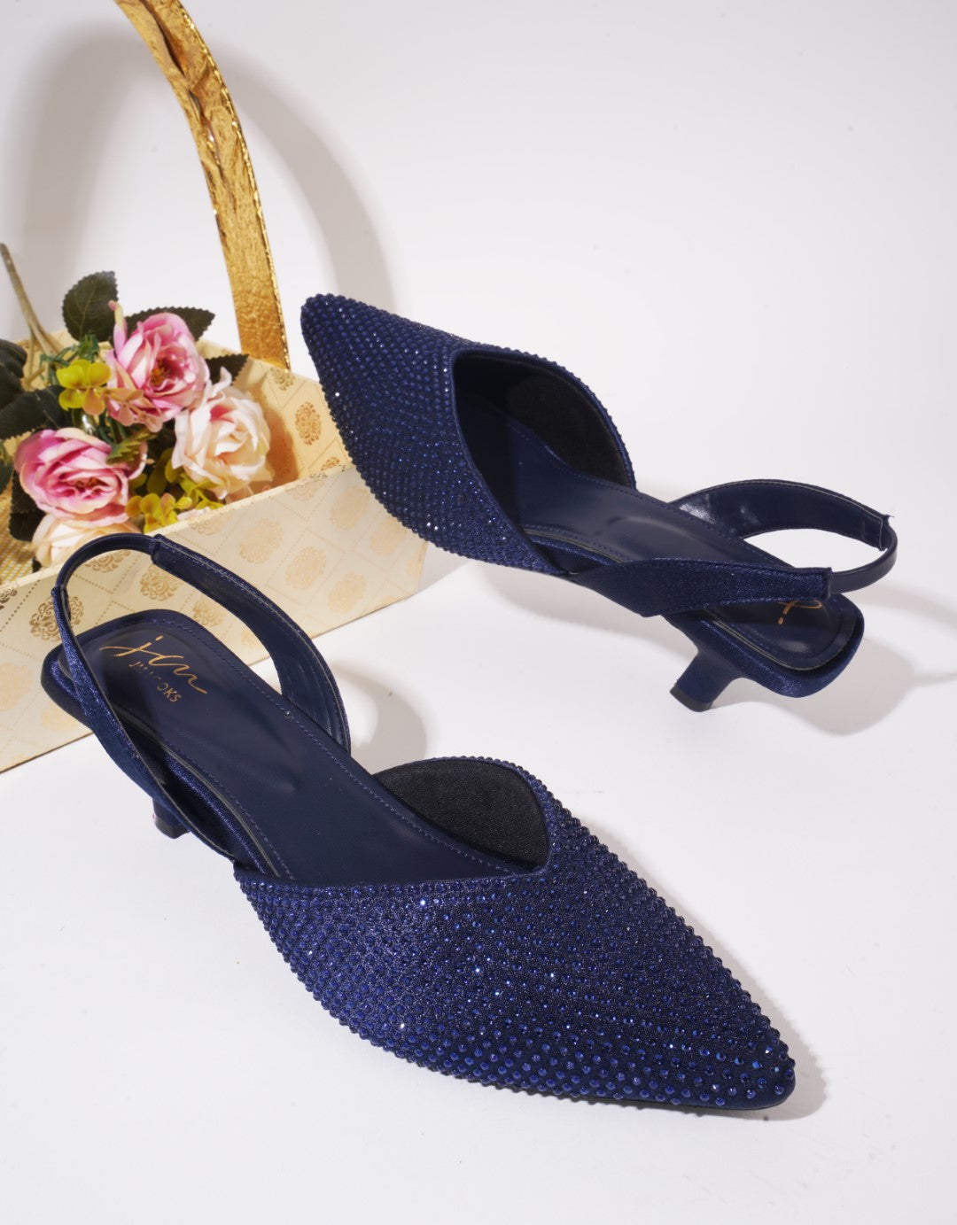 Ethnic Pencil Mules Sandals for Women and Girls at JM LOOKS Blue