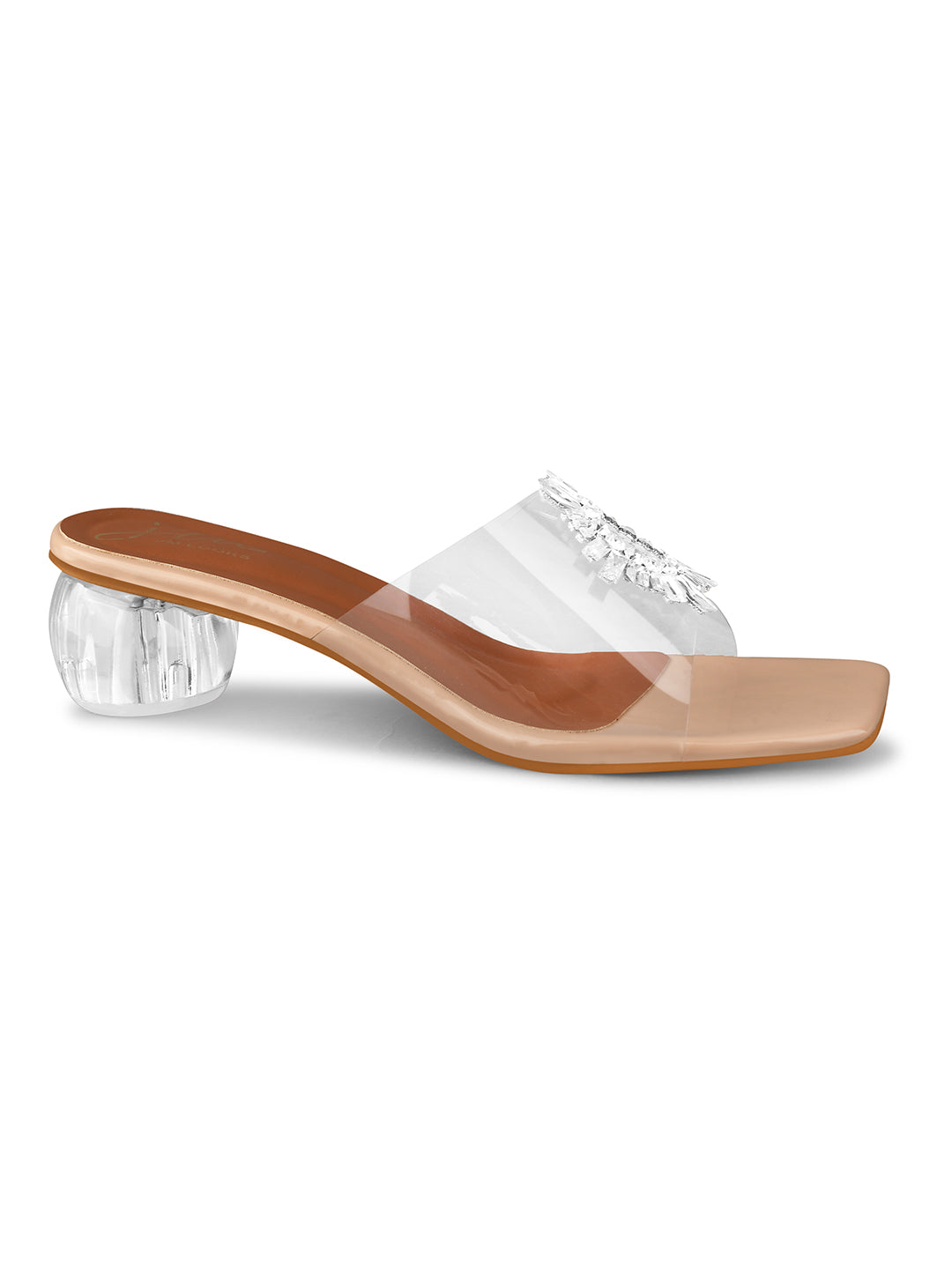 Embellished Block Party Heels for Women and Girls at JM LOOKS Beige
