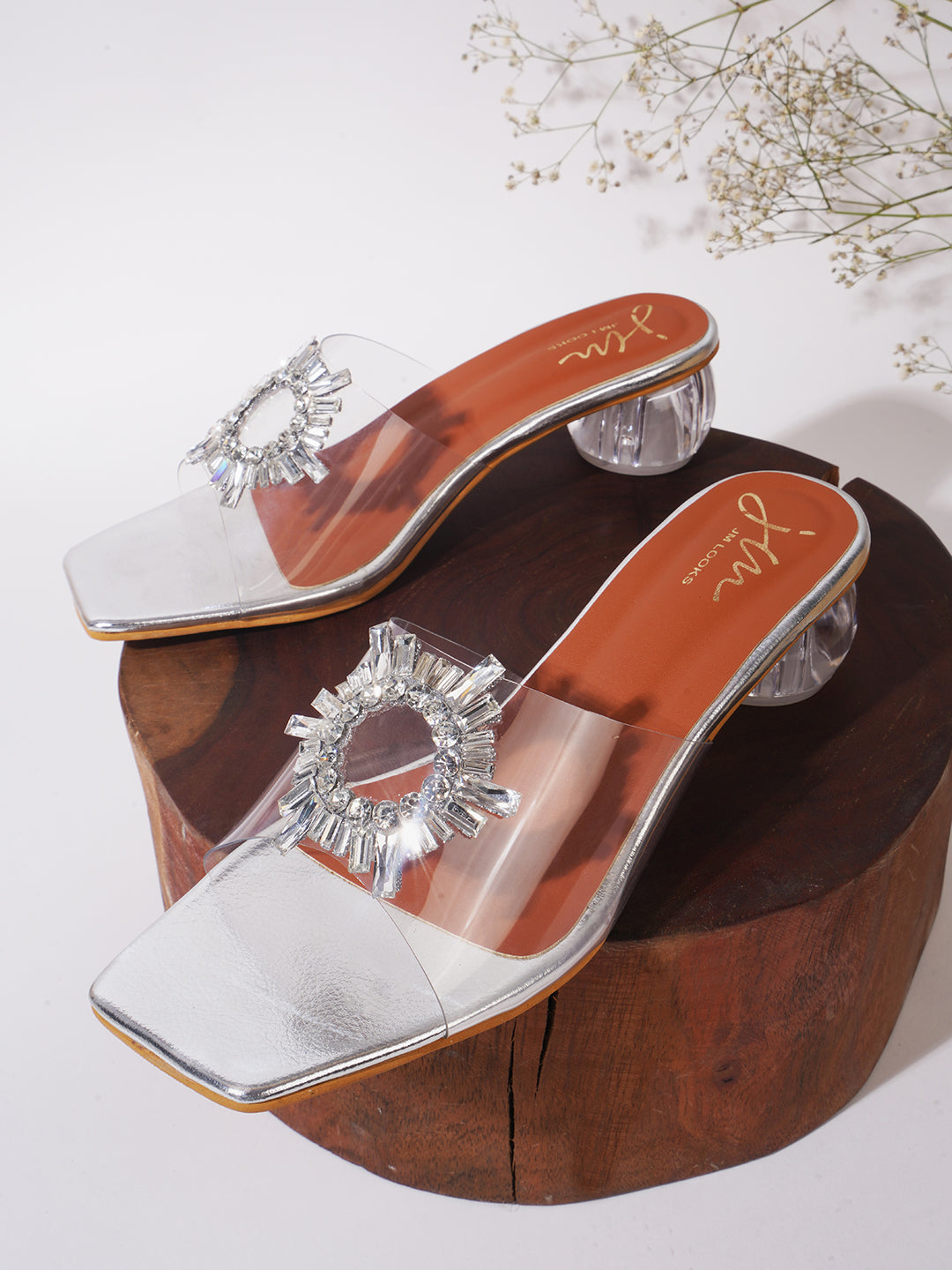 Embellished Block Party Heels for Women and Girls at JM LOOKS Silver