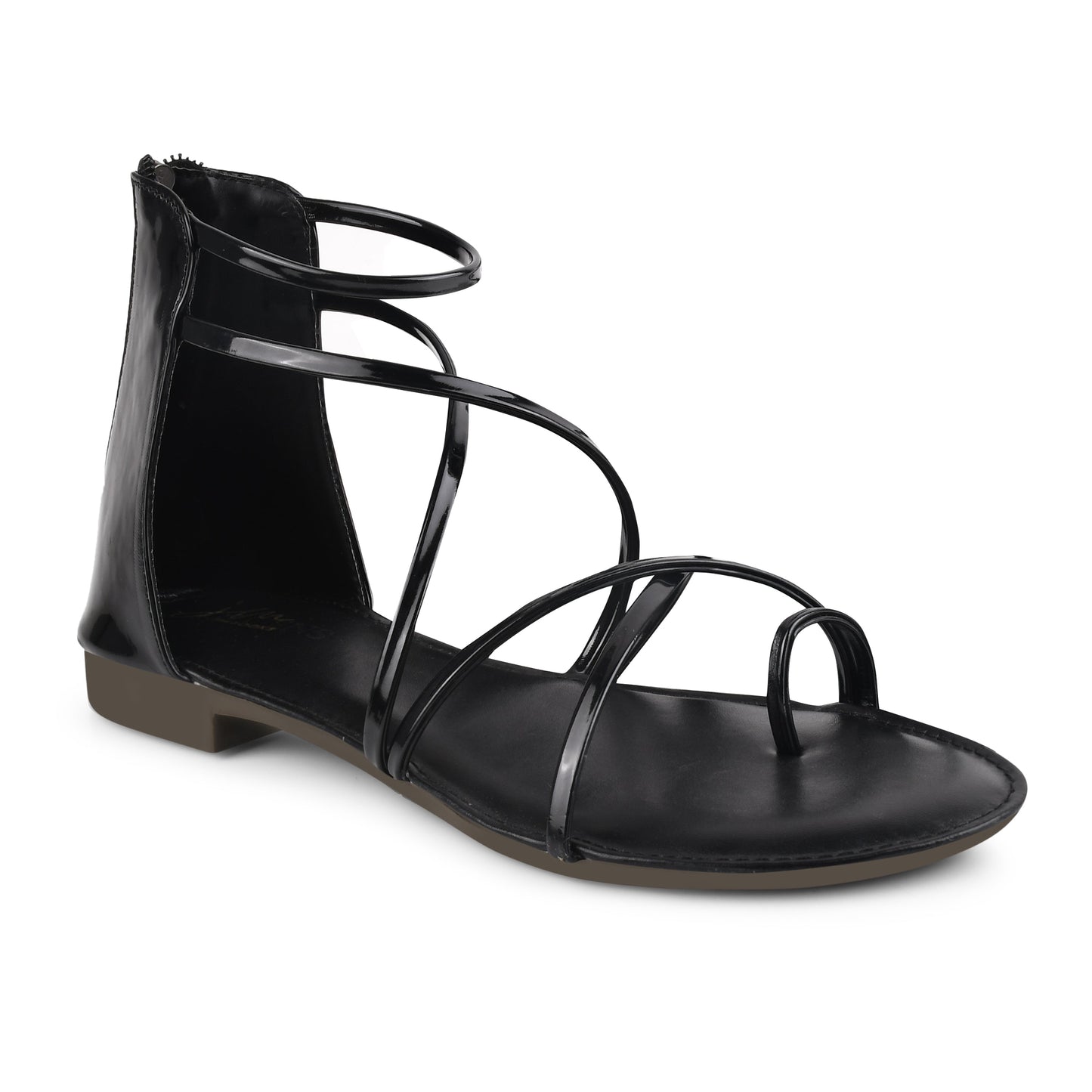 Toe-Ring Gladiator Sandals for Women and Girls | JM LOOKS Black