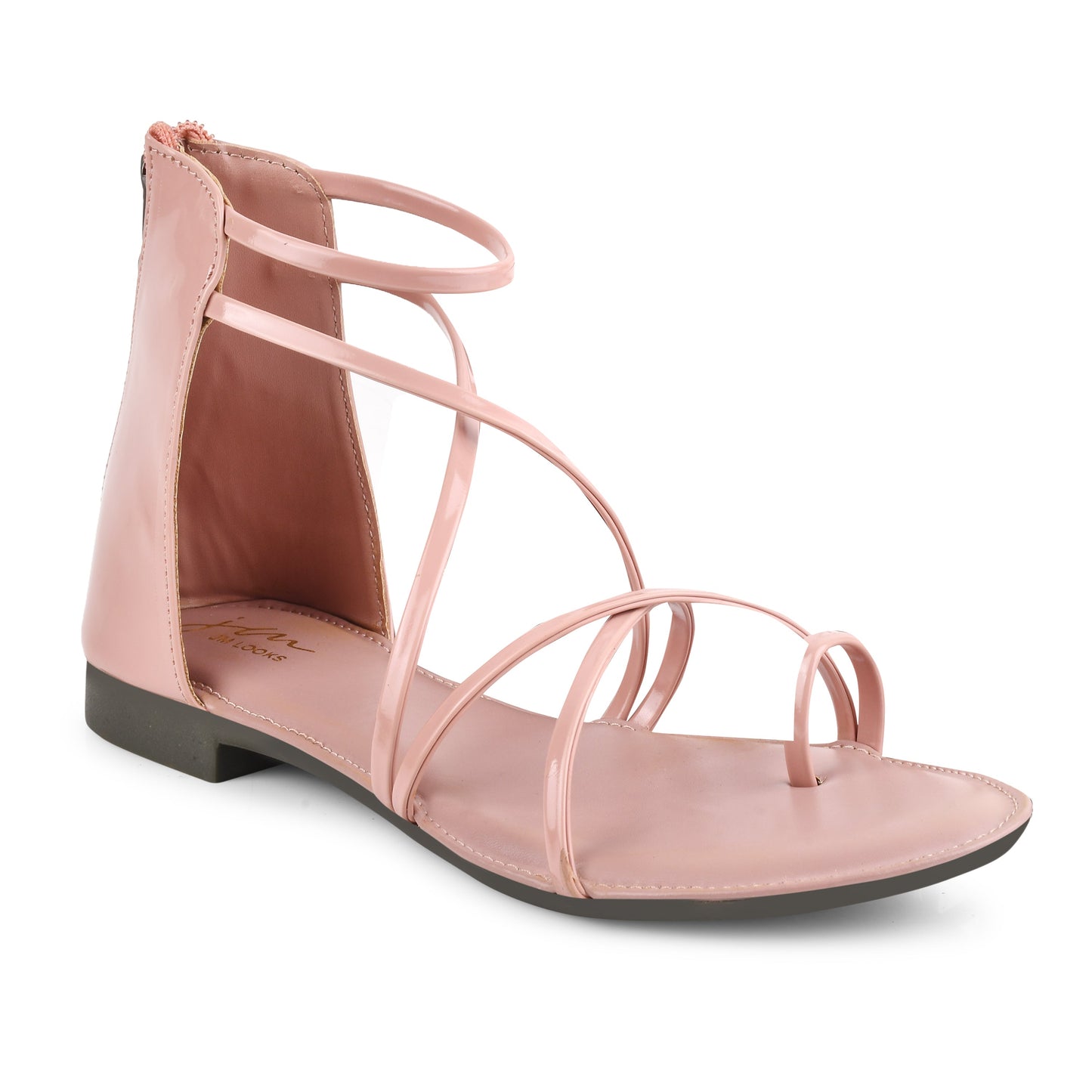 Toe-Ring Gladiator Sandals for Women and Girls | JM LOOKS Peach