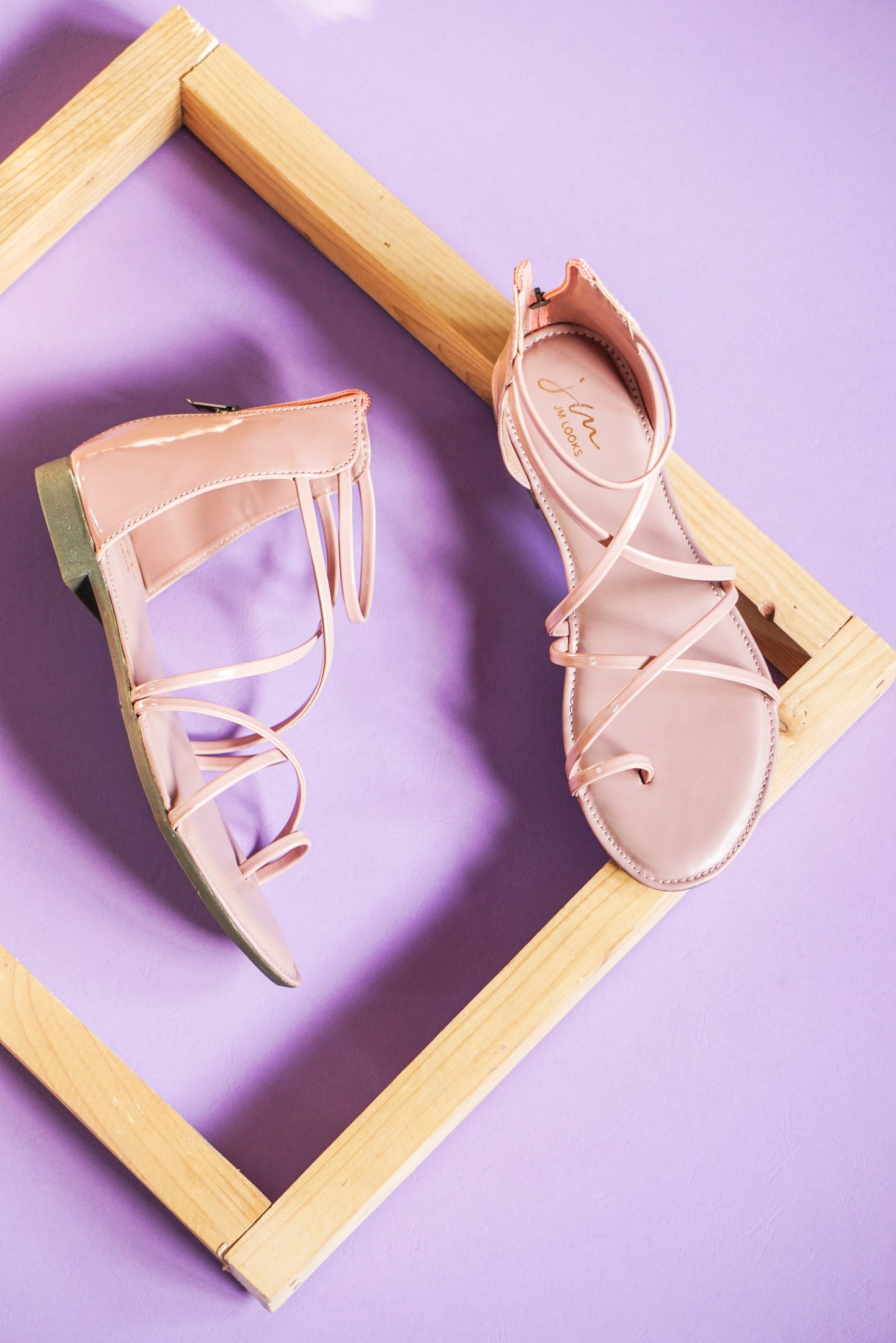 Toe-Ring Gladiator Sandals for Women and Girls | JM LOOKS Peach