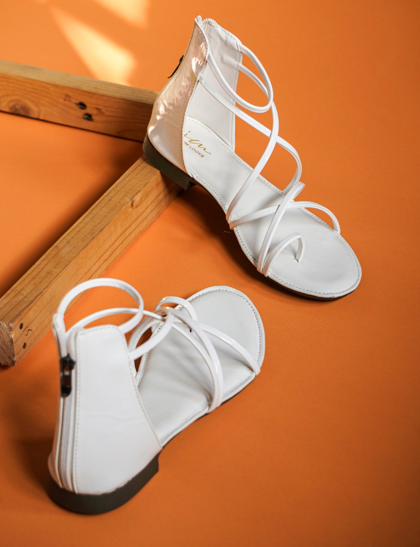 Toe-Ring Gladiator Sandals for Women and Girls | JM LOOKS White