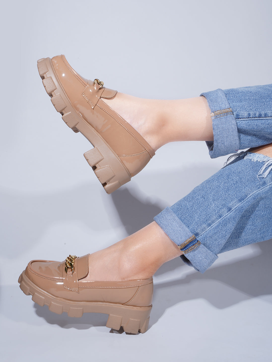 Buy Online Closed Back Platform Pumps Sandals for Women and Girls at JM LOOKS Beige