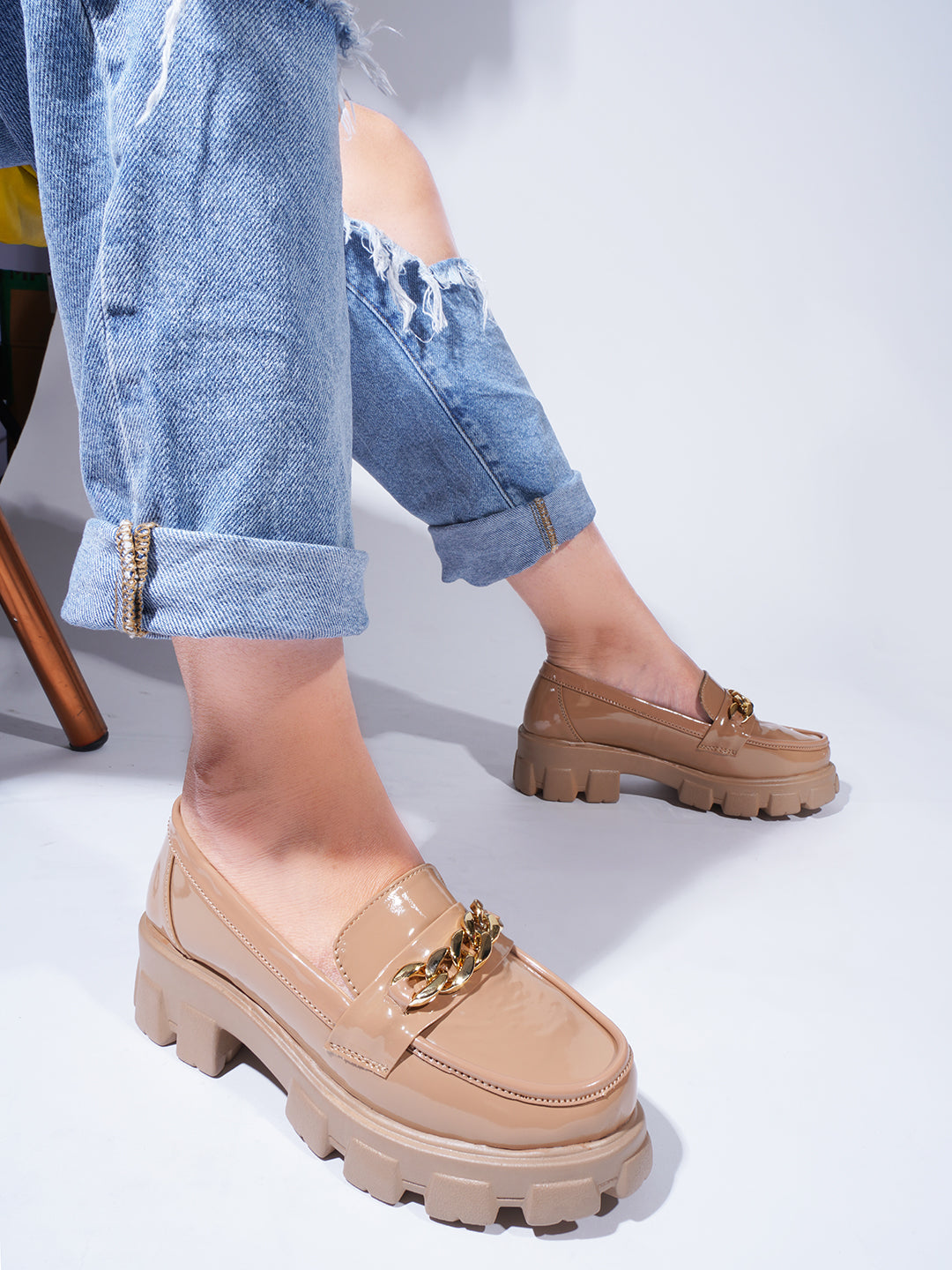 Buy Online Closed Back Platform Pumps Sandals for Women and Girls at JM LOOKS Beige