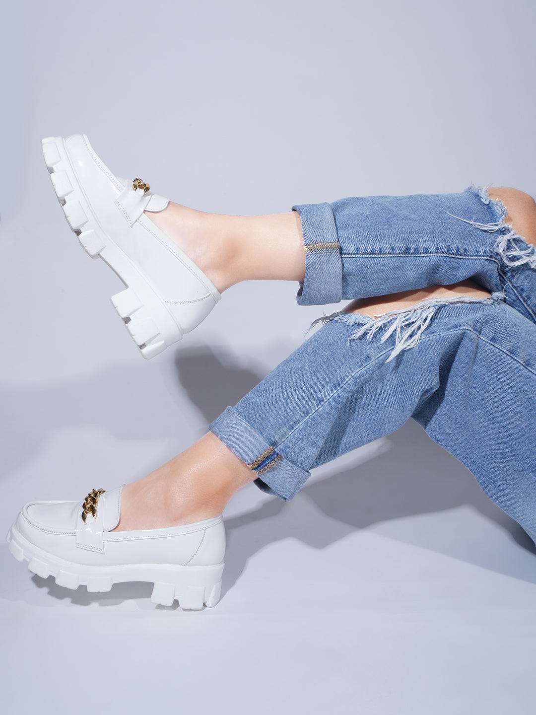 Buy Online Closed Back Platform Pumps Sandals for Women and Girls at JM LOOKS White