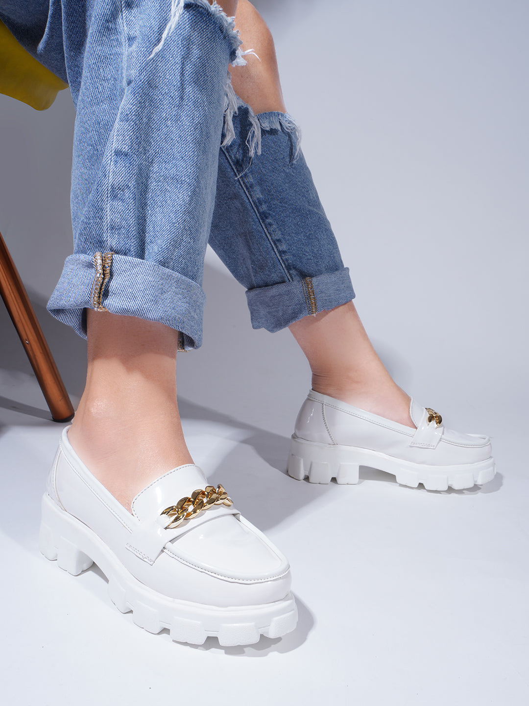 Buy Online Closed Back Platform Pumps Sandals for Women and Girls at JM LOOKS White