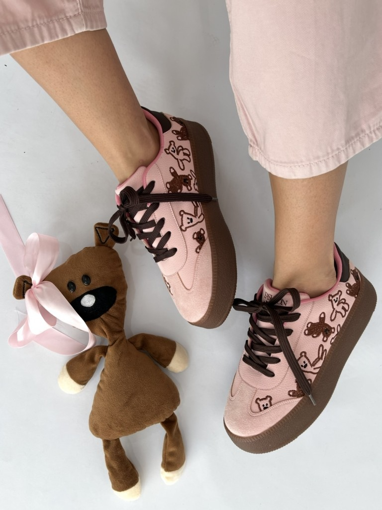Suede Cute Teddy Sneakers - 1